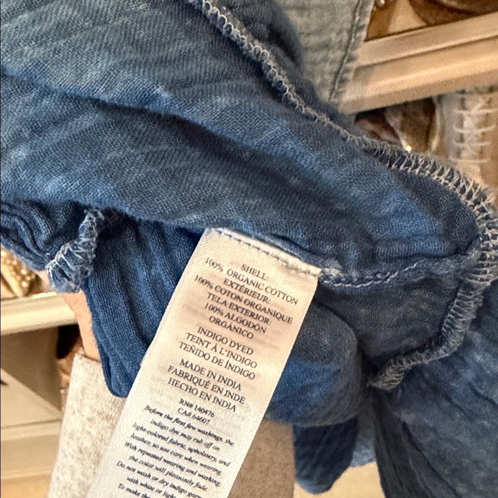 Faherty Blue cotton Long Sleeve Dress - Picture 3 of 4